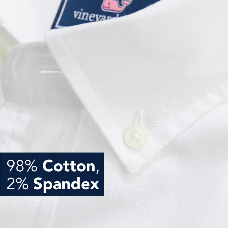 vineyard vines mens Classic Fit Solid in Stretch Cotton Button Down Shirt, White Cap, X-Large US - Image 3